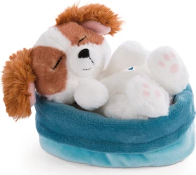 Nici Sleeping Pets Welpe Cockerspaniel im blau-türkisen Körbchen 12cm