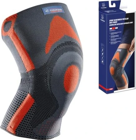 Thuasne Kniebandage Patellar Größe L grau/orange, 1 Stück