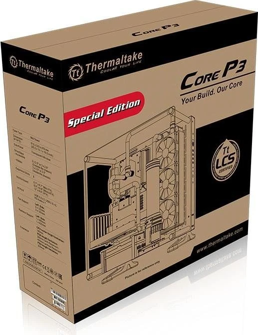 Thermaltake Core P3 Tempered Glass Red Edition, weiß, Glasfenster