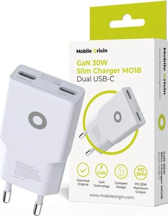 Mobile Origin GaN 30W Slim Charger MO18 weiß