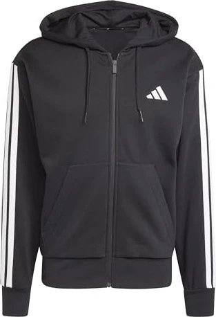 adidas Essentials Fleece 3-Streifen Hoodie schwarz (Herren)