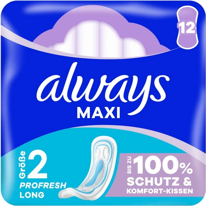 Always Maxi Profresh Long Damenbinden, 12 Stück