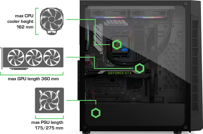 Endorfy SilentiumPC Armis AR6Q Evo TG ARGB, Glasfenster