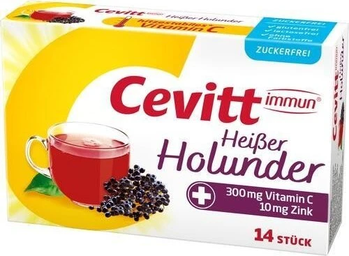 Cevitt immun Heißer Holunder zuckerfrei Getränkegranulat Beutel, 14 Stück