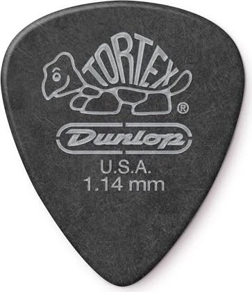 Dunlop Tortex Pitch Black Standard Pick, 1.14mm, 12-Pack