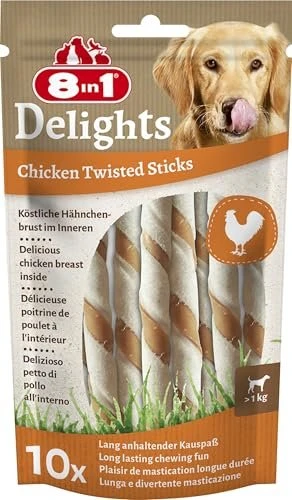 8in1 Delights Twisted Sticks XS Huhn, 10 Stück