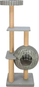 Trixie Outdoor Kratzbaum Amalia aus Polyrattan mit Höhle, 143cm, grau