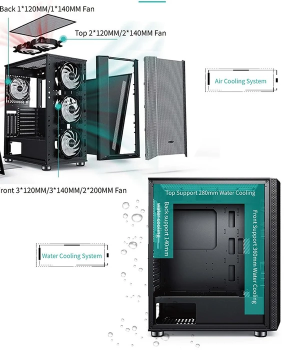 PCCooler Diamond MA200 Mesh, schwarz, Glasfenster