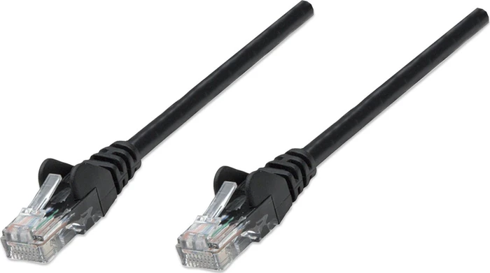 Intellinet Patchkabel, Cat5e, U/UTP, RJ-45/RJ-45, 0.5m, schwarz