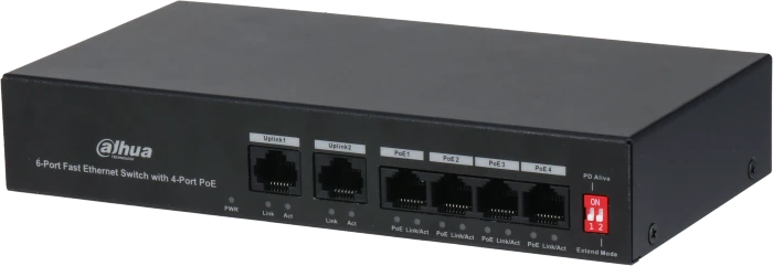 Dahua PFS30 Desktop Switch, 6x RJ-45, 36W PoE+