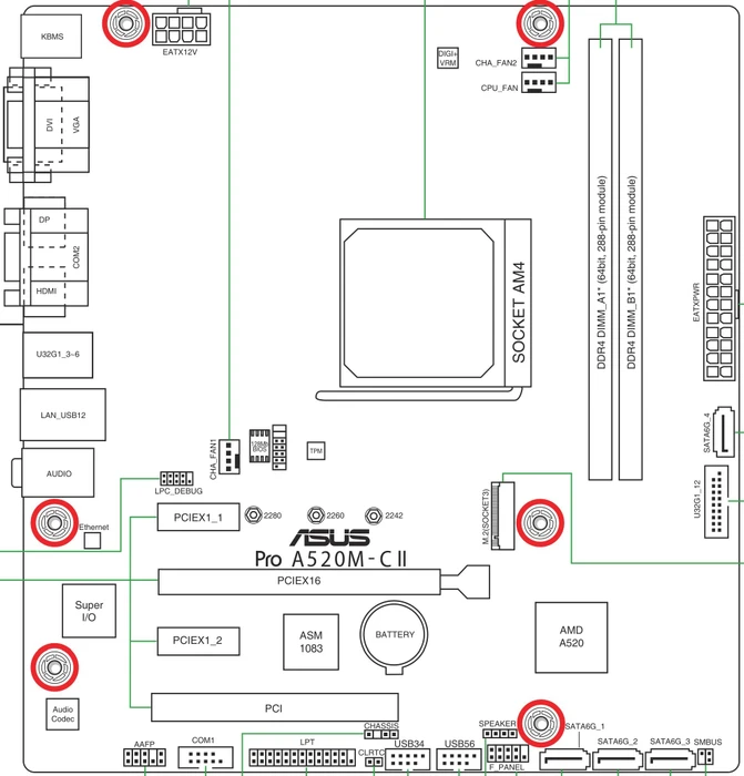 ASUS Pro A520M-C II/CSM (AMD AM4)