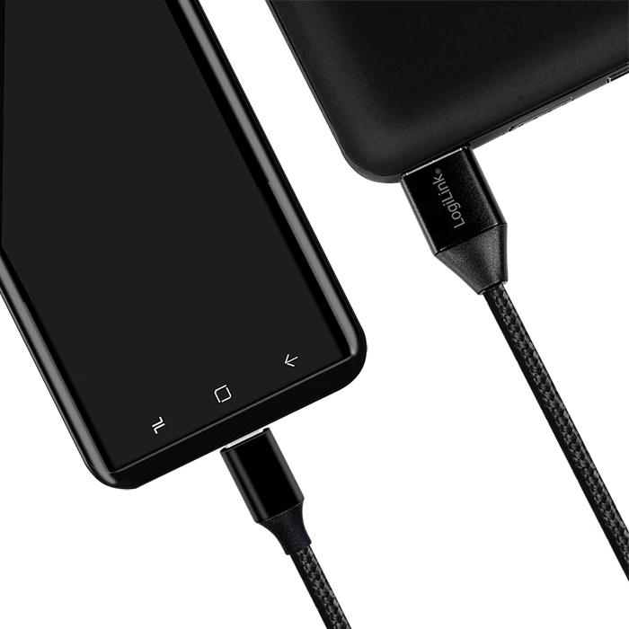 LogiLink USB 2.0 Kabel USB-A Stecker zu USB-C Stecker 0.3m schwarz