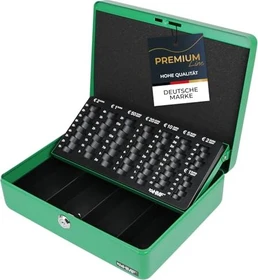 HMF 10015 Geldkassette, grün, Schlüsselschloss