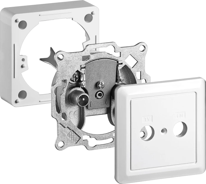 Wentronic Goobay Komplettset: 2-Loch Antennen-Stich-/Enddose