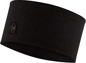 Buff Solid Merino Wide Stirnband solid black