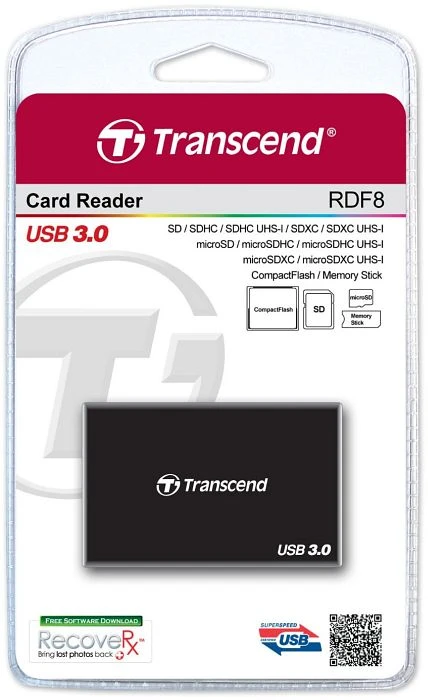 Transcend RDF8 schwarz Multi-Slot-Cardreader, USB 3.0 Micro-B [Buchse]