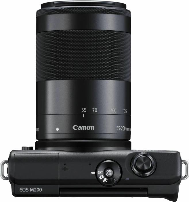Canon EOS M200 schwarz mit Objektiv EF-M 15-45mm 3.5-6.3 IS STM und EF-M 55-200mm 4.5-6.3 IS STM