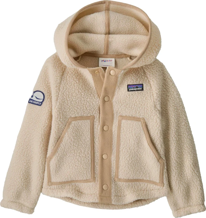 Patagonia Baby Retro Pile Fleece Jacke live simply whale patch/dark natural (Junior)