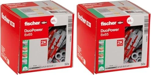 fischer DuoPower 8x65 Universaldübel, 8x65mm, 50 Stück