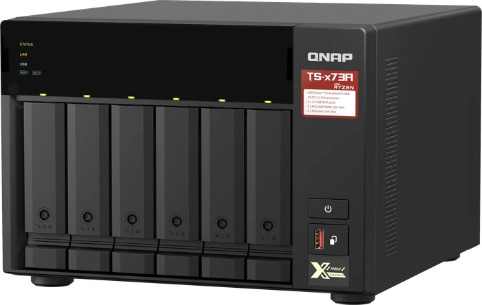 QNAP QuTS hero Turbo Station TS-673A-8G, 8GB RAM, 2x RJ-45 2.5GBase-T, 3x USB-A 3.1