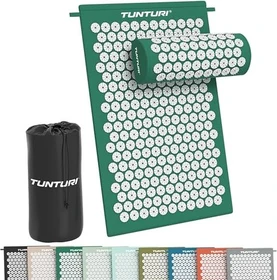 Tunturi Akupressurmatte Massagematte mit Massagekissen grün