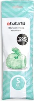 Brabantia Bio-Müllbeutel S, 6L, 10/Rolle - Green Müllbeutel