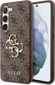 Guess Hard Cover 4G Metal Logo für Samsung Galaxy S23 braun