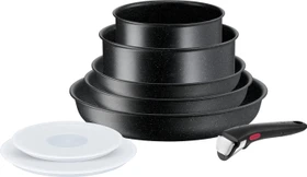 Tefal L39988 Ingenio Black Stone Kochgeschirr-Set, 8-tlg.