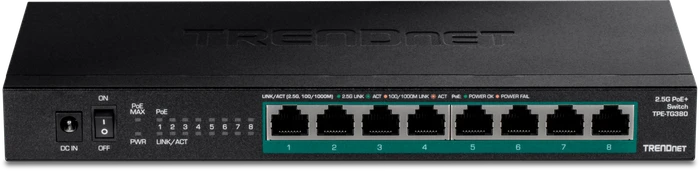 TRENDnet TPE-TG Desktop 2.5G Switch, 8x RJ-45, 100W PoE+