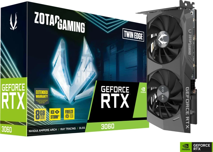 Zotac Gaming GeForce RTX 3060 Twin Edge, 8GB GDDR6, HDMI, 3x DP