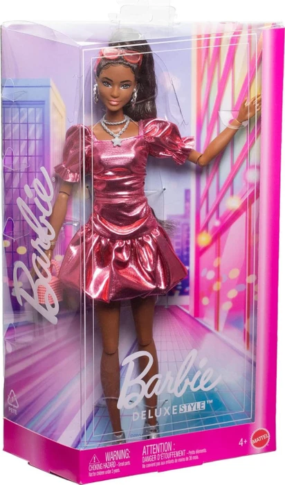 Mattel Barbie - Deluxe Puppe Nr. 6 mit korallfarbenem Metallic-Kleid