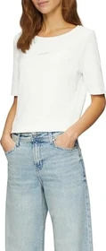 s.Oliver Logo-Print T-Shirt kurzarm weiß (Damen)