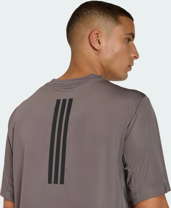 adidas D4T Primelift 3-Streifen Funktionsshirt kurzarm charcoal (Herren)