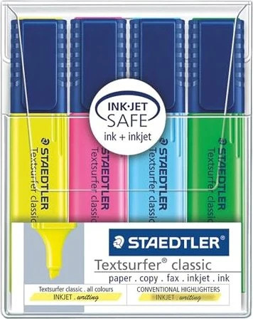 Staedtler Textsurfer classic 364 gelb/grün/pink/blau, 4er-Set, Etui
