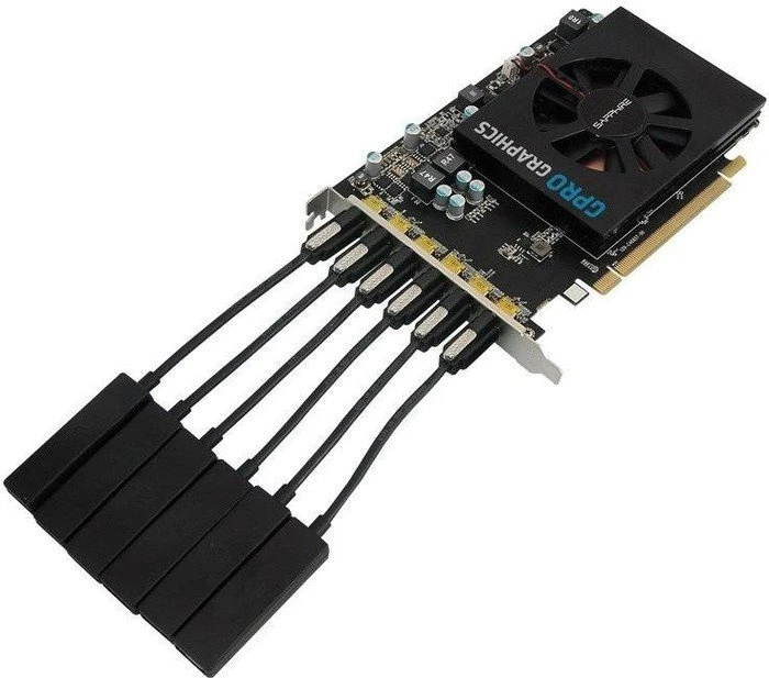 Sapphire GPRO 6200, 4GB GDDR5, 6x mDP, lite retail