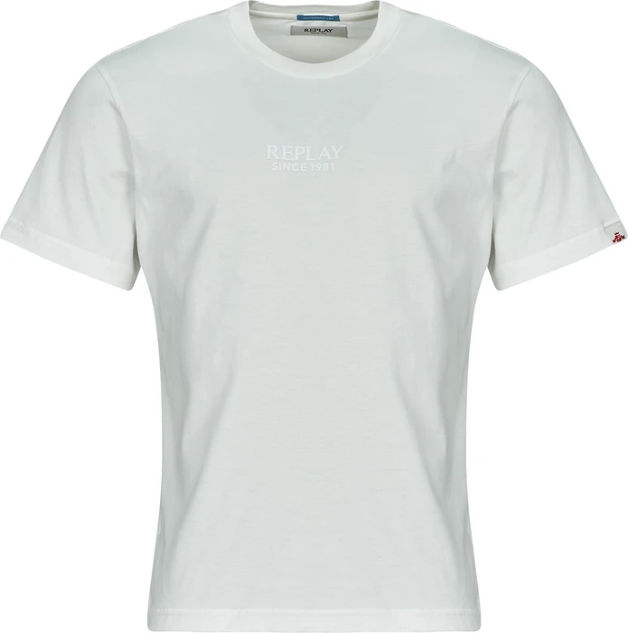 Replay Regular Fit T-Shirt kurzarm natural white (Herren)