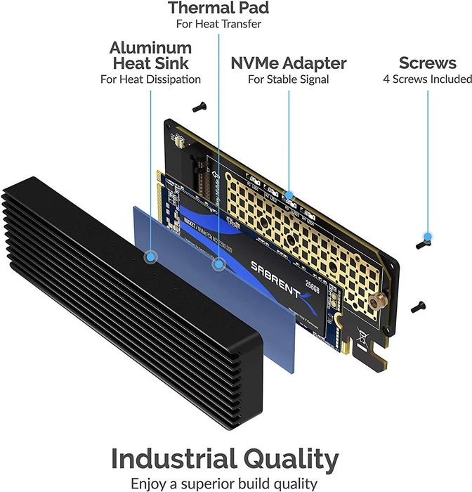 Sabrent PCIe 4.0 x16 -> 1x M.2 Key M NVMe