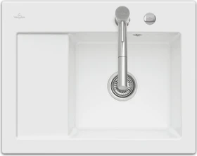 Villeroy & Boch Subway 45 Compact Einbau Becken rechts mit Ablauffernbedienung snow white