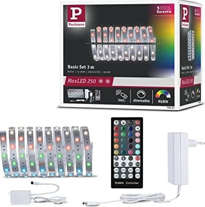 Paulmann MaxLED 250 Basisset Strip LED-Streifen 20W RGBW unbeschichtet 3m
