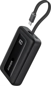 Anker Zolo Power Bank (10K, 30W, Built-In USB-C Cable) schwarz