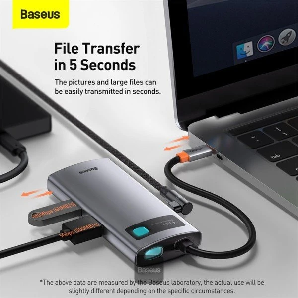 Baseus Metal Gleam 4-in-1 Hub, USB-C 3.0 [Stecker]
