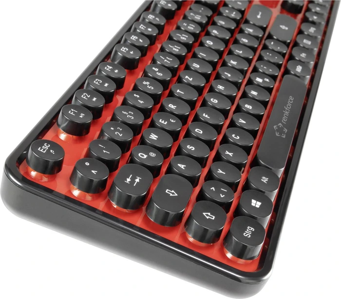 Renkforce RF-DS-Retro Funk-Tastatur-Maus-Set schwarz/rot, USB, DE