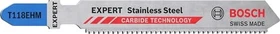 Bosch Professional T118EHM Carbid Special for Inox Stichsägeblatt, 83mm, 3 Stück