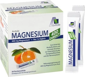 Avitale Magnesium 400 Direkt Pulver Portionsbeutel, 50 Stück
