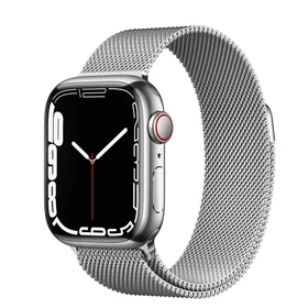 Apple Watch Series 7 (GPS + Cellular) 41mm Edelstahl silber mit Milanaise-Armband silber