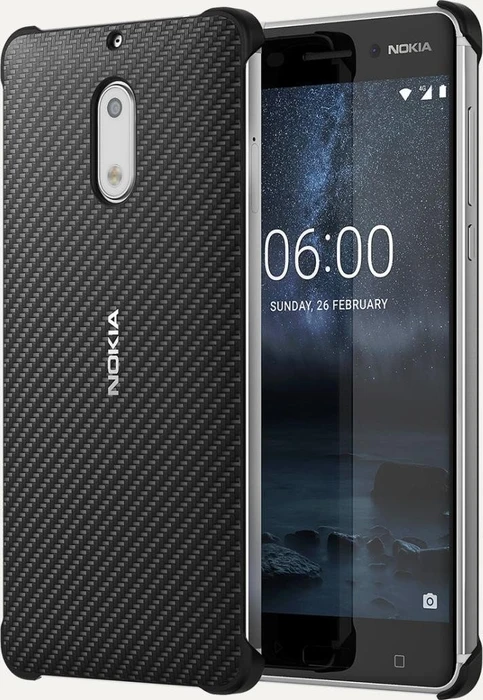 Nokia CC-802 Carbon Fibre Design Case für Nokia 6 schwarz