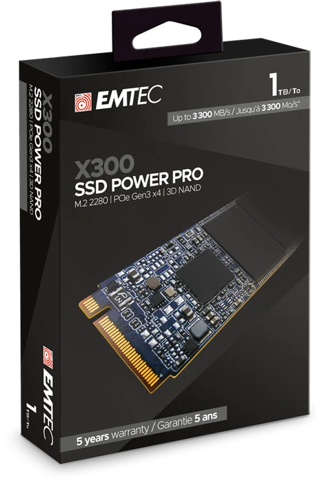 Emtec X300 SSD Power Pro 1TB, M.2 2280 / M-Key / PCIe 3.0 x4