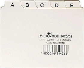 Durable Leitregister A7, A-Z Prägung, weiß