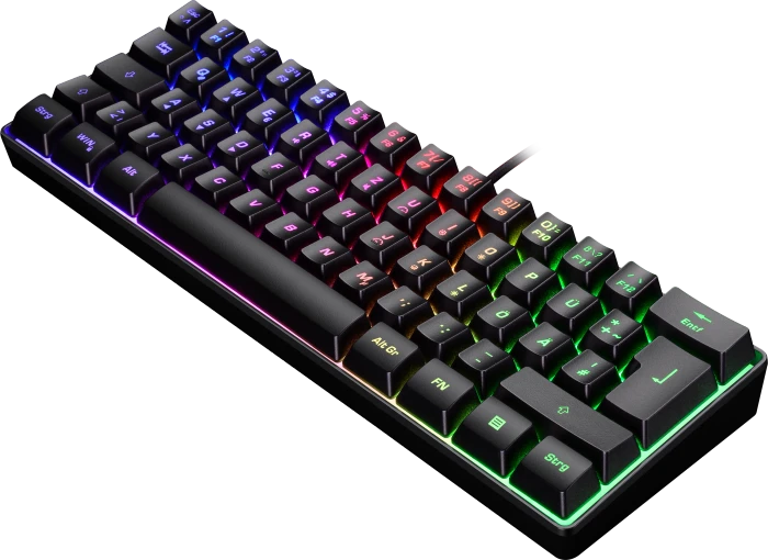 ISY IGK 3500 Mini Gaming Tastatur, schwarz, LEDs RGB, USB, DE