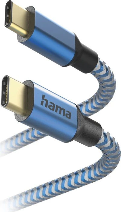 Hama Ladekabel Reflective USB-C/USB-C 1.5m Nylon blau